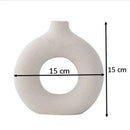 Vaso Nórdico Circular de Cerâmica Decorativo