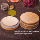 Kit 6 Potes de Vidro 200ml com Tampa de Bambu – Promoção