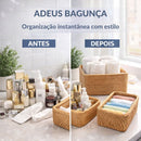 Cesto Organizador Vime Natural Trançado Multiuso Banheiro Quarto