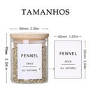 Kit 6 Potes de Vidro 200ml com Tampa de Bambu – Promoção