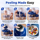 Descascador Elétrico de Frutas de 5 Lâminas | Descascador Automático Recarregável USB para Uvas, Alho, Tomates-Cereja | Gadget de Cozinha Eficiente, Uso Doméstico, Fácil de Limpar, Azul - Ótimo Presente para o Dia dos Namorados e Dia da Mãe