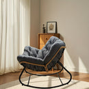 Cadeira de Balanço para Exterior, Cadeira Ovo com Base Redonda Para Pátio, Moderna e Elegante Sala Real Idealpara Quarto, Salão, Varanda ou Jardim