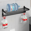 Toalheiro Duplo Preto Matte | Alumínio Espacial Luxo e Design